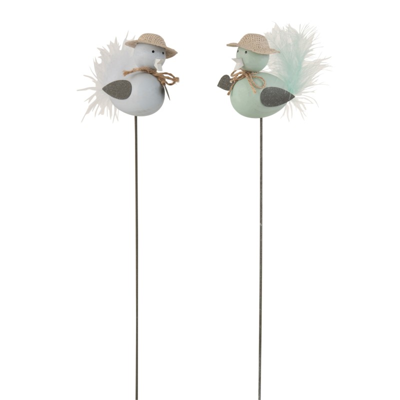 Pájaros decorativos, lote de 2, de madera y metal, 43x3x9 cm Pájaros decorativos, lote de 2, de madera y metal, 43x3x9 cm