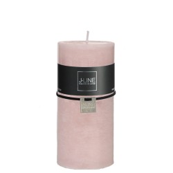 Bougie cylindrique 72H en Paraffine rose 7x7x15 cm