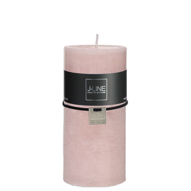 Bougie cylindrique 72H en Paraffine rose 7x7x15 cm