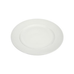 Plato redondo de porcelana blanca de 20 cm de diámetro