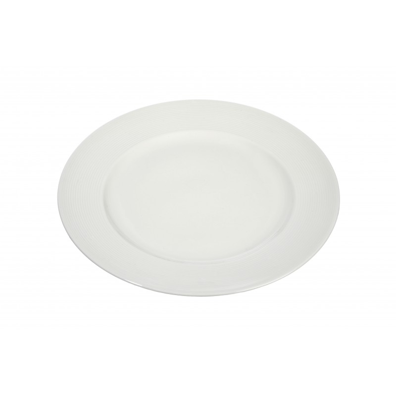 Assiette ronde en porcelaine blanche D20cm