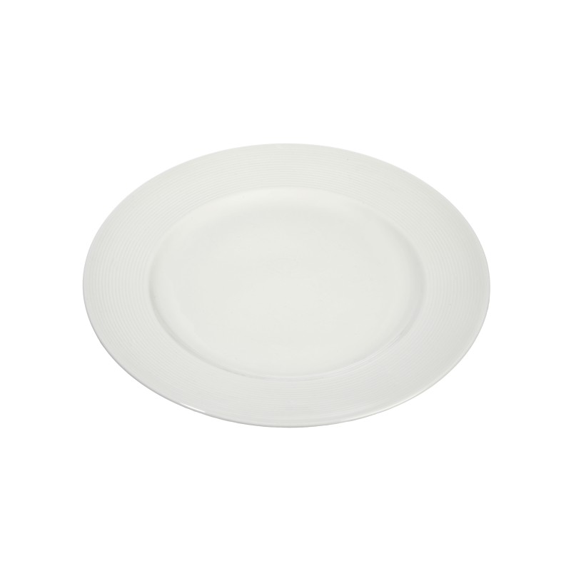 Plato redondo de porcelana blanca de 20 cm de diámetro