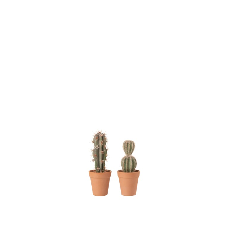 Cactus artificiel en pot 26x9x9 cm lot de 2 Cactus artificiel en pot 26x9x9 cm lot de 2