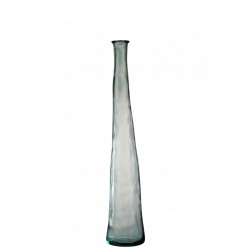 Vase bouteille en verre transparent 100x19x19 cm