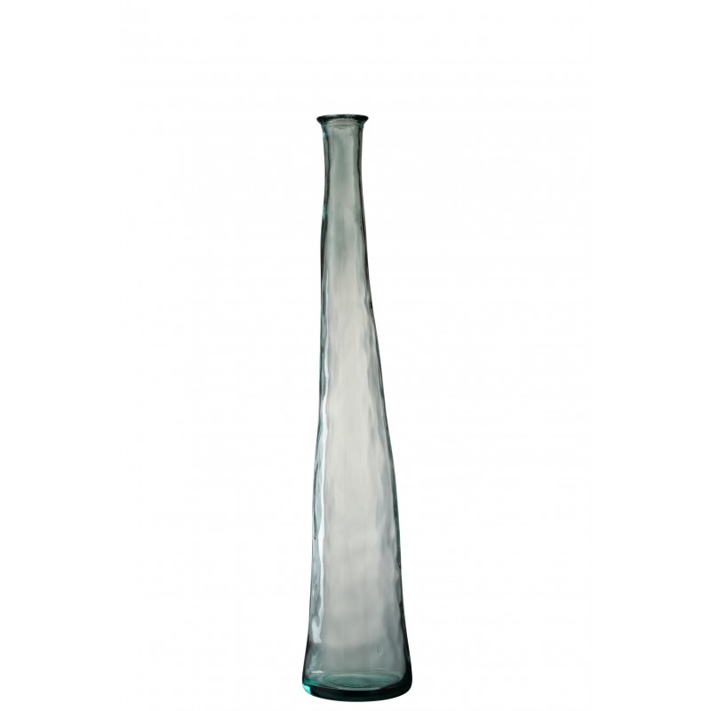 Vase bouteille en verre transparent 100x19x19 cm