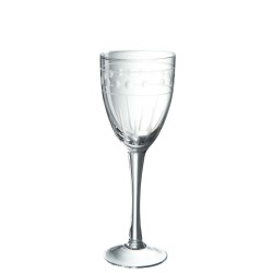 Verre à vin avec gravure transparent H22cm