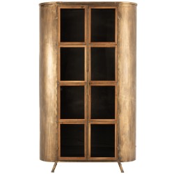 Armoire 2 portes sur pieds en métal et verre antique H183cm