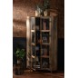 Armoire 2 portes sur pieds en métal et verre antique H183cm Armoire 2 portes sur pieds en métal et verre antique H183cm