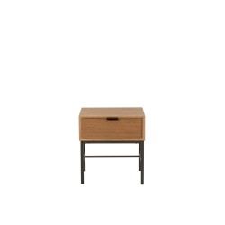 Mesa con patas de metal y madera natural de 47x30x51cm.