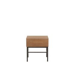 Mesa con patas de metal y madera natural de 47x30x51cm.