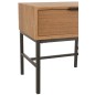 Mesa con patas de metal y madera natural de 47x30x51cm.