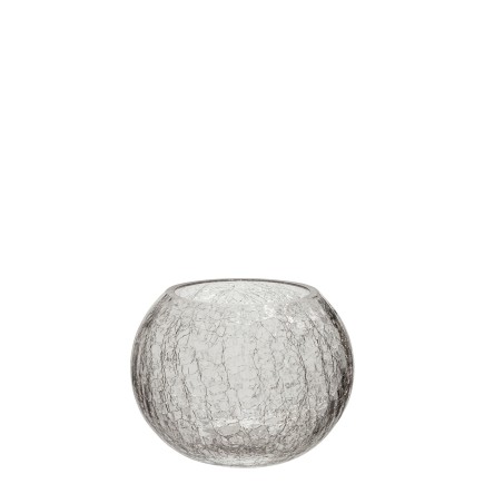 Photophore boule en verre transparent 15x15x12 cm