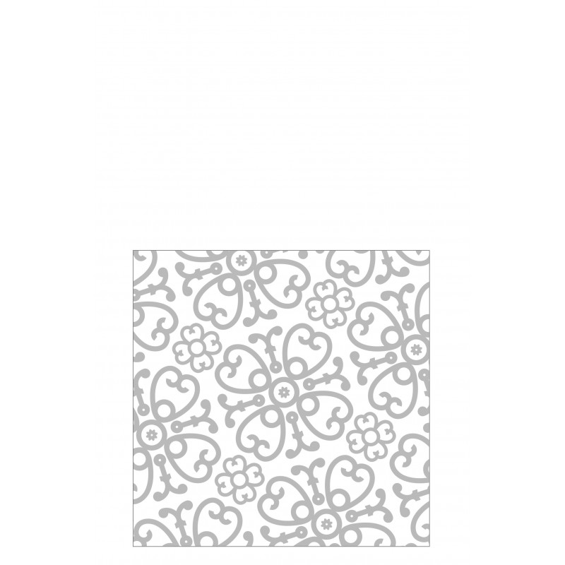 Lot de 20 serviettes motif symphonie en papier blanc et argent 12.5x12.5