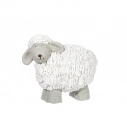 Mouton en polyester Blanc 41x25x35,5cm