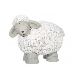 Mouton en résine blanc 57.5x38x46.5 cm