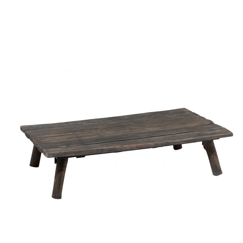 Table basse rectangulaire en bois vieilli 120x65x32 cm