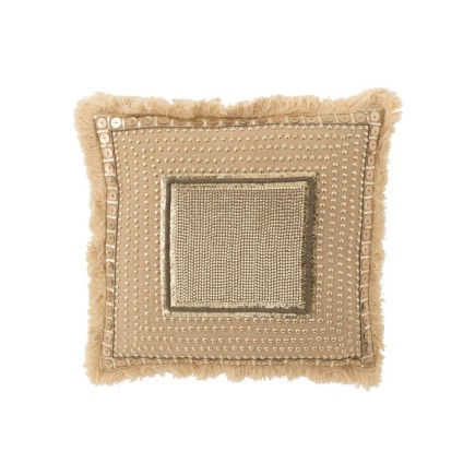 Coussin carré en textile naturel 45x45x4 cm