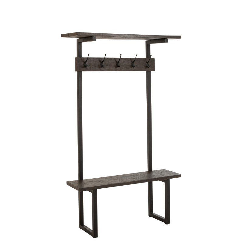 Banc porte manteau en bois de manguier 185x110x35 cm