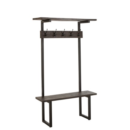 Banc porte manteau en bois de manguier 185x110x35 cm