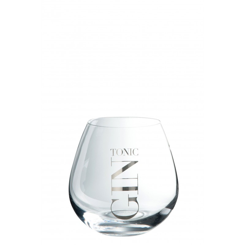 Verre à gin en verre transparent 10.5x10.5x10.5 cm