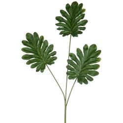 Branche de philodendron en plastique vert H76cm