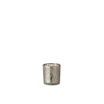 Photophore en verre gris 7.5x7.5x8 cm
