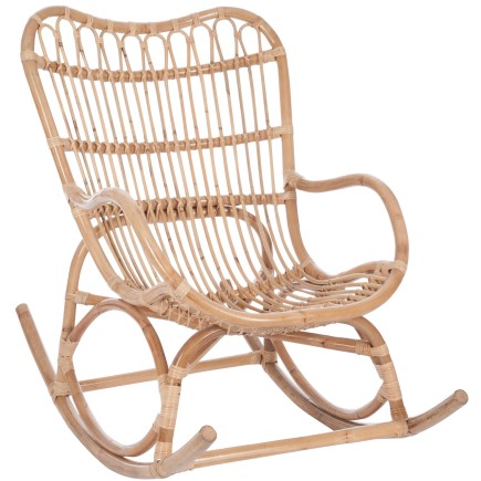 Mecedora de madera natural 110x70x97 cm