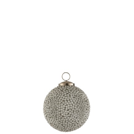 Boule de Noël en verre gris 10x10x12.5 cm