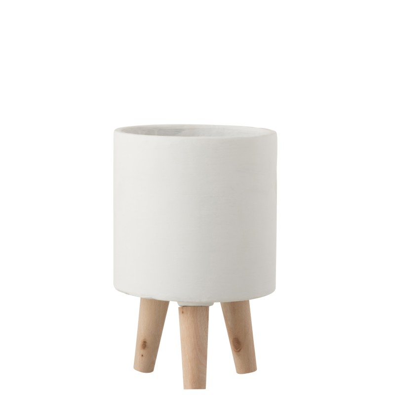 cache-pot sur pieds en ciment blanc 16x16x24.5 cm cache-pot sur pieds en ciment blanc 16x16x24.5 cm