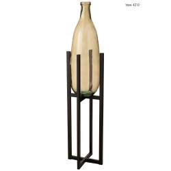 Supporto per vasi da fiori o cesto in metallo nero 31,8x31,8x95,2 cm