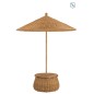 PARASOL + TABLE + PANIER DE RANGEMENT ROTIN/TECK NATUREL
