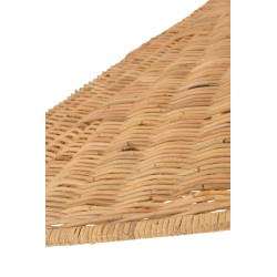 PARASOL + TABLE + PANIER DE RANGEMENT ROTIN/TECK NATUREL