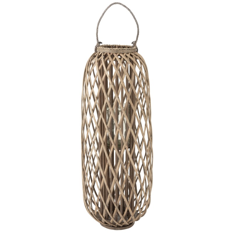 Farol madera gris 38x38x122cm Farol madera gris 38x38x122cm