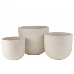 Set de 3 cache-pots en céramique blanc 50x50x43.5 cm