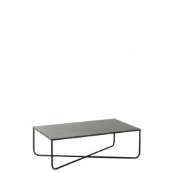 Table de salon avec pied en croix en métal noir 100x60cm