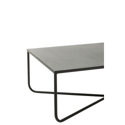 Table de salon avec pied en croix en métal noir 100x60cm