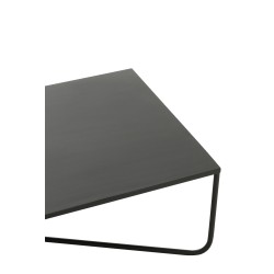 Table de salon avec pied en croix en métal noir 100x60cm
