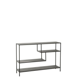 etagere a poser 3 niveaux bois et metal noir versa