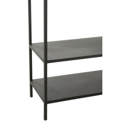 Estantería baja de 4 niveles en metal negro 120x30x81cm