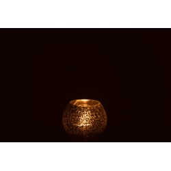 Photophore boule en verre argent 12x12x10 cm