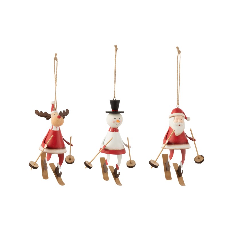 Lot de 3 décorations de sapins de Noël en métal blanc