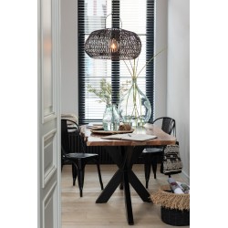 Abat-jour en bois noir 53x53x32 cm