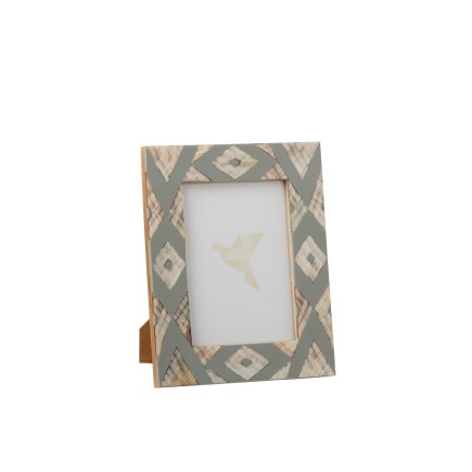 Cadre photo 13x18cm en bois bleu gris 19x24cm