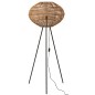 LAMPE TREPIED ROTIN/METAL MARRON/NOIR LARGE