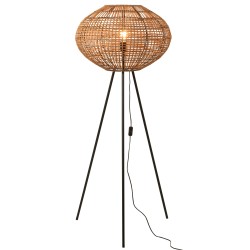 LAMPE TREPIED ROTIN/METAL MARRON/NOIR LARGE