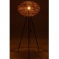 LAMPE TREPIED ROTIN/METAL MARRON/NOIR LARGE