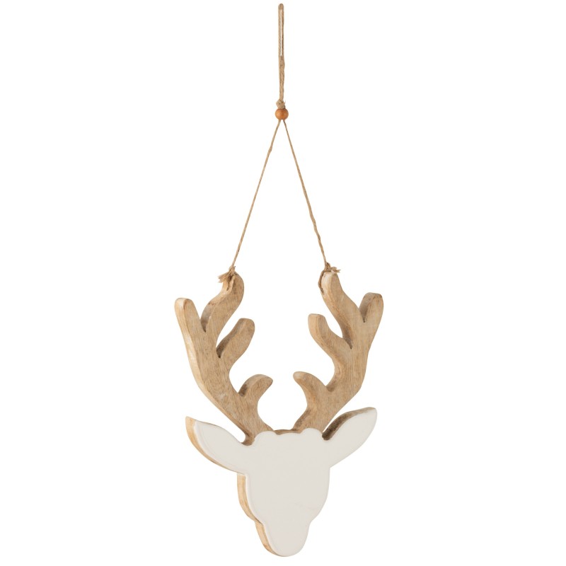 Reno para colgar de madera de mango blanco 19x2x26cm