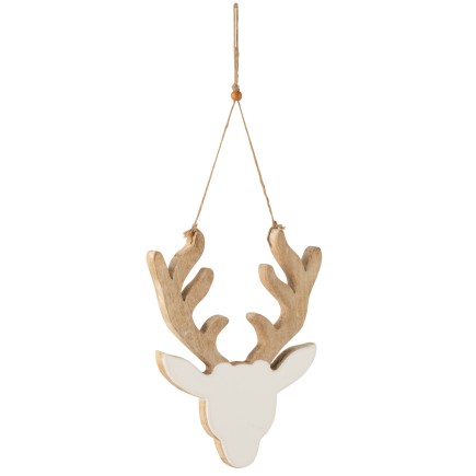 Reno para colgar de madera de mango blanco 19x2x26cm