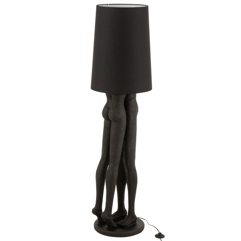 Lampe avec couple en résine noir 36x36x155cm