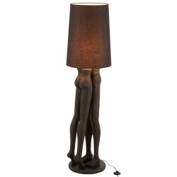 Lampe avec couple en résine noir 36x36x155cm